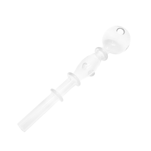 [SSC10099] Glass Pipe, Designer Oil Pipe Oval And Ring, 15cm
