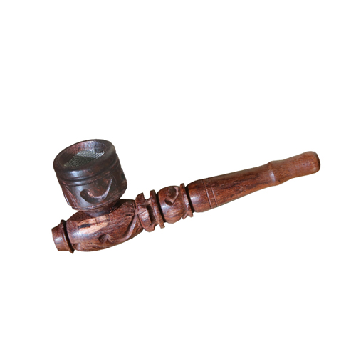 [MS27] Wooden Pipe, approx. 10 Cm, Brown, Screw-on