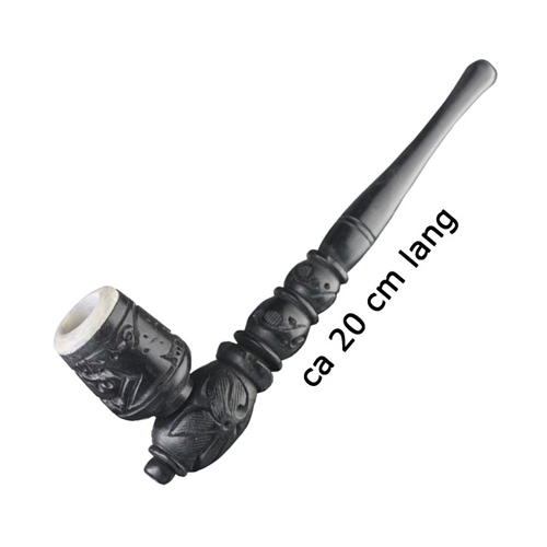 [WP16X] Holzpfeife-dunkel-Schraubk.-Specksteineinsatz-20cm