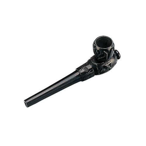 [W6] Pure Wooden Pipe, 8 Cm, Screw Cap, Dark Wood