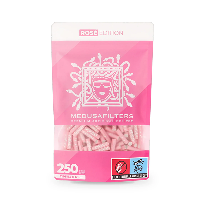 [ZUM250RO] MEDUSA Activated Charcoal Filters, 6 mm Ø, 250 Pcs, Rose