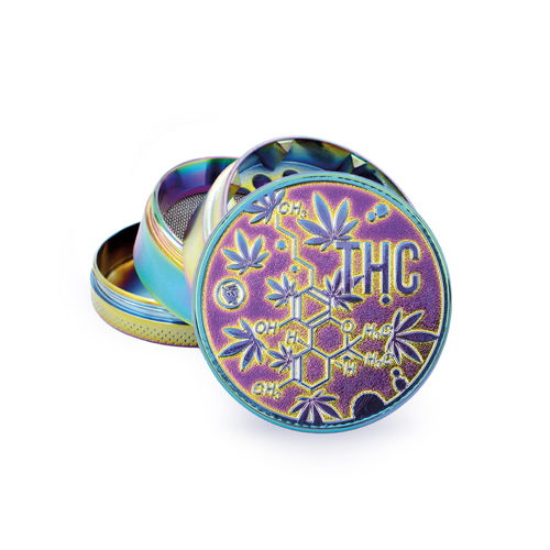 Metal Grinder ICY, THC Molecule, 50mmø, 4-part