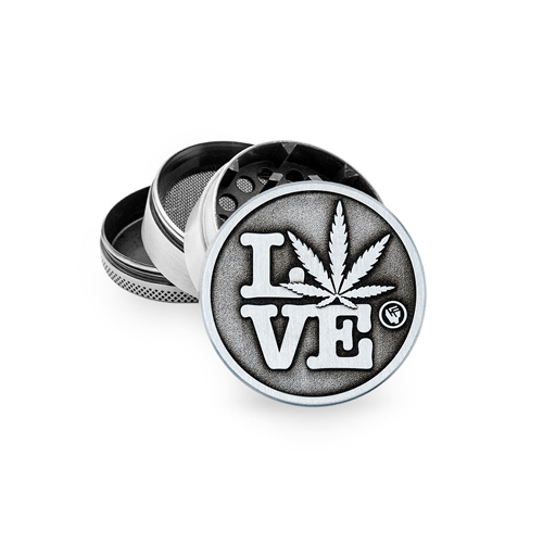 Metal Grinder, 420 LOVE, 50mmø, 4-piece, Sieve