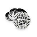 Metall-Grinder, Bad Bitches, 50 mm Ø, 4-teilig mit Sieb