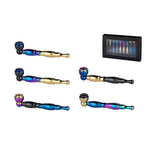 Metallpfeifen, 10er Display, Multicolor, 11,5cm
