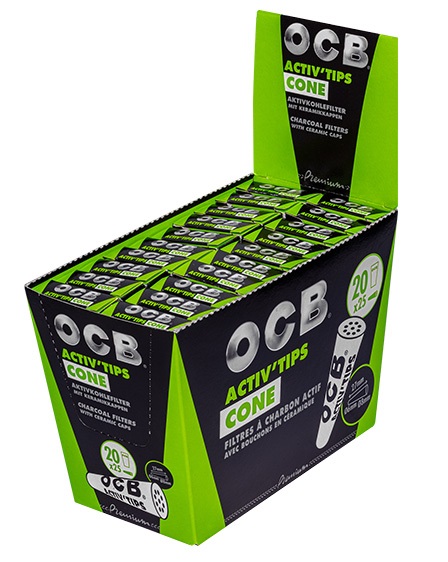 OCB Activ'Tips Cone, VE 20 With 25 Filters