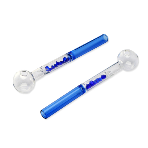 [SSC10221BL] Oil Pfeife with Crystals Blue, 15cm