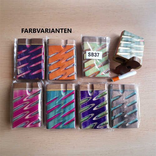 [SB37] One Hitter, wooden Dugout, farbiges Muster, 7,5cm