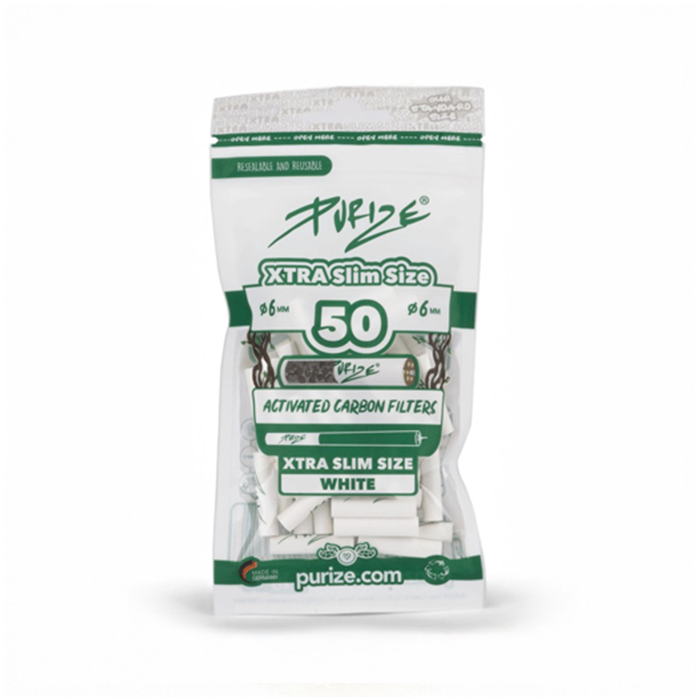 PURIZE Aktivkohlefilter, Xtra Slim, 5,9 mm Ø, 50 Stück