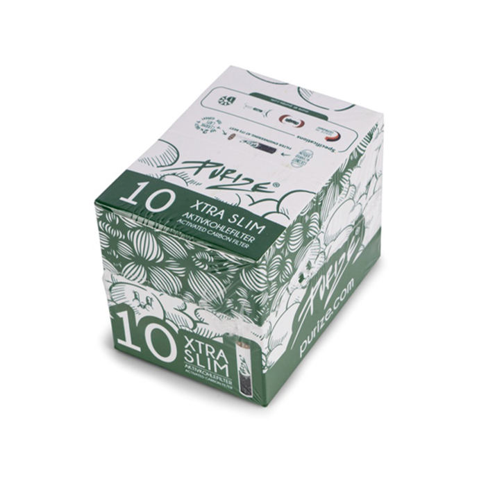 PURIZE Activated Charcoal Filters, Xtra Slim, 5.9 mm Ø, VE 20 x 10,