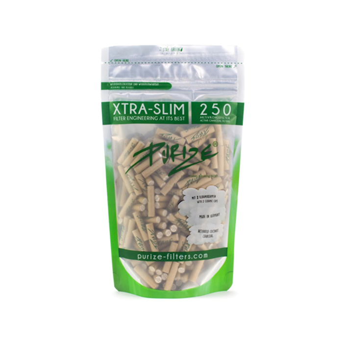 PURIZE Aktivkohlefilter, Xtra Slim, 5,9 mm Ø, VE 250, Bio