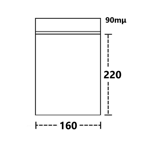 Poly Bag 160 X 220 mm, 90 µ, VE 100