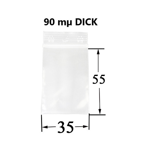 [TT35590] Polybeutel 3,5 mal 5,5 cm, DICK 90my VE100
