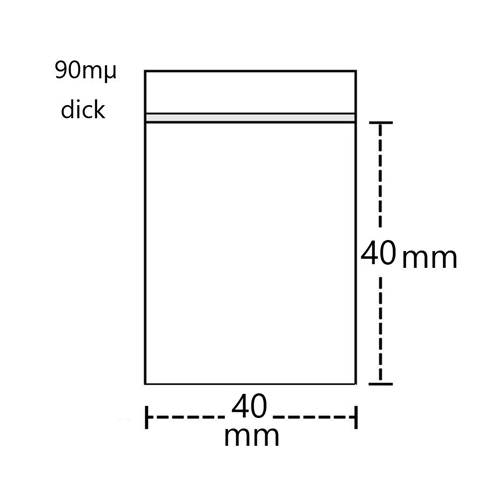 Poly Bag 4 X 4 Cm, THICK 90my VE100