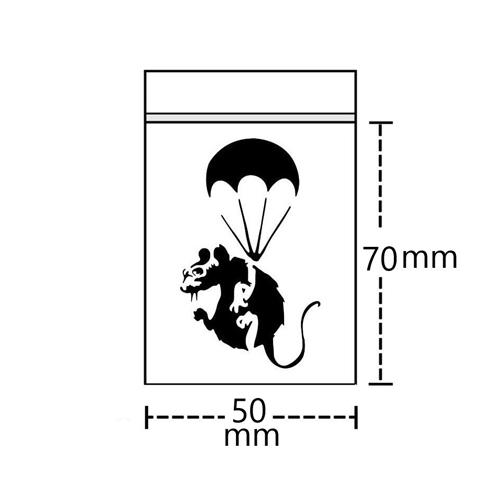Poly Bag 50 X 70 mm, 50 µ, Parachute Rat Motif, VE 100