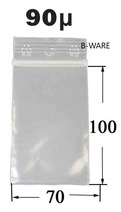 [TT290-B-W] Polybeutel 70 × 100 mm, 90 µ, VE 100, B-Ware