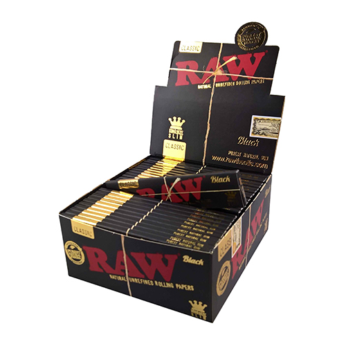 [ZI51BL] RAW BLACK KS Slim Papers, VE50, 32 Leaves