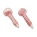Rote Glas Pop Corn Pfeife, 6,25cm lang