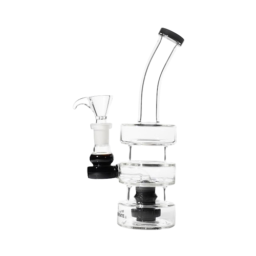 [SSC10157BK] Black 3-layer Glass Hookah, 20 cm