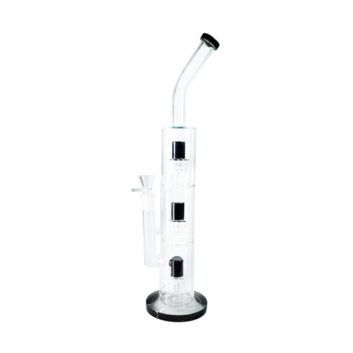 [SSC10132BK] Schwarze Dreifachdusche Perkolator Bong, 45cm