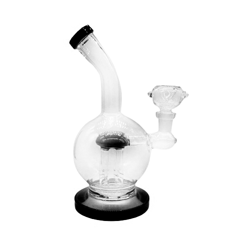 [SSC10150BK] Schwarze Kugel-Bong mit Perkolator, 20cm