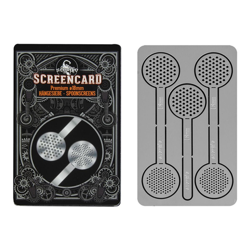 Screencard Hängesiebe 18mmØ, 5 Siebe Metallkarte