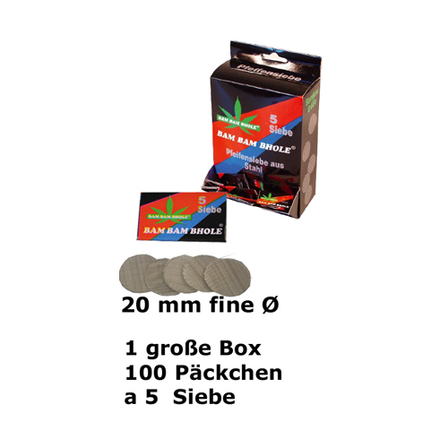[VMS1F] Stahlsiebe 20mm Ø, VE 100 á 5 Stück