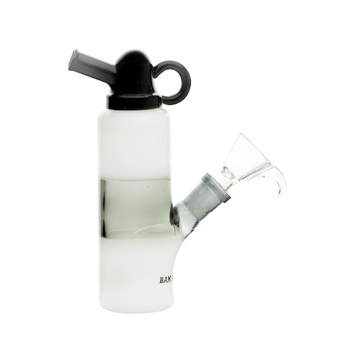 White Mini Bottle Bong, 15 cm