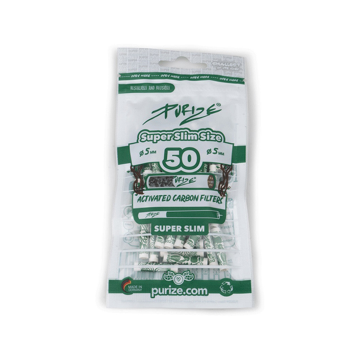 PURIZE Activated Charcoal Filters, Super Slim, 5 mm Ø, VE 50