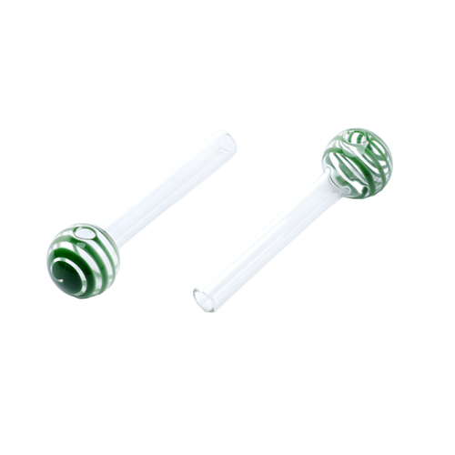 [SSC10128GR] Glas Oil Pfeife Stripe Green. 1 Stück, ca. 10cm