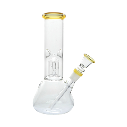 Glass Bong, Percolator With Yellow Ring, 20 cm