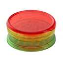 Acrylic Grinder With Container, 50 mm Ø, 3 Parts, Rasta Color