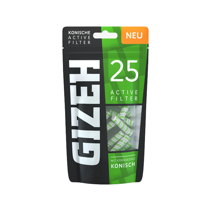 GIZEH Active Filter CONICAL, 1 Bag Of 25 Pieces