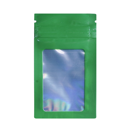 [ZPHW1GRN] Mylar Bag WINDOW, 100 X 60 Mm, Pack Of 50, Green