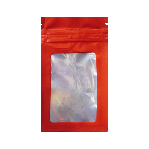 [ZPHW1RED] Mylar Bag WINDOW, 100 X 60 Mm, Pack Of 50, Red