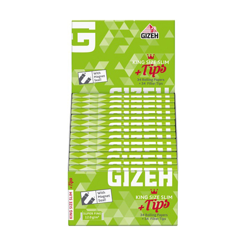 [ZI4FINE] Gizeh King Size Slim Super Fine + Tips, Pack Of 26