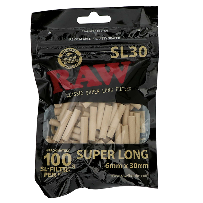 [TIPBLACK] RAW Schwarz Filters, 6mm Ø, 30mm lang, 100 Stück