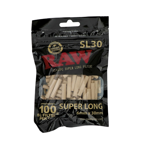 [TIPBLACK] RAW Schwarz Filters, 6mm Ø, 30mm lang, 100 Stück
