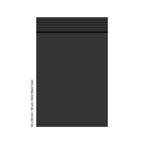 Polybeutel 6 mal 8cm, 90my, VE500, Schwarz