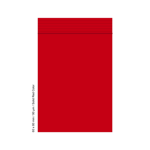 Poly Bag 60 X 80 mm, 90 µ, VE 500, Red