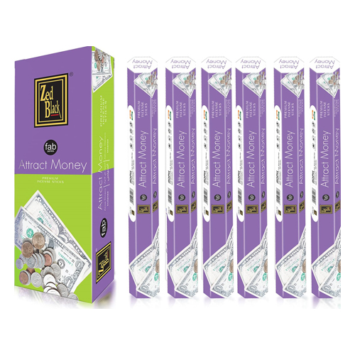 [ZBHX6-2] Incense, Zed Black, ATTRACT MONEY, 6 Packs Of 20 pcs