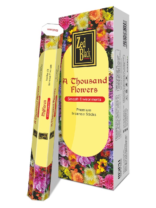 Incense, Zed Black, THOUSAND FLOWER, 6 Packs Of 20