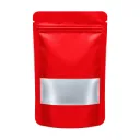 Small WINDOW Mylar Bag, 140 X 85 Mm, Pack Of 50, RED