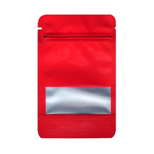 [MBW14085RD] Mylarbeutel small WINDOW, 140 x 85mm, VE50, Rot