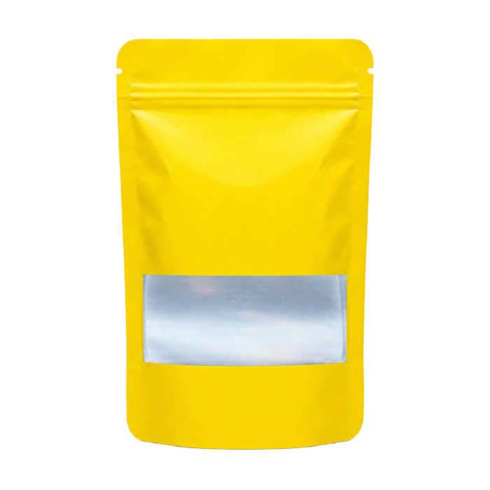 [MBW14085YL] Mylarbeutel small WINDOW, 140 x 85mm, VE50, YELLOW