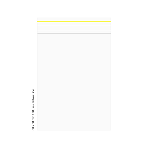 [LD689YL] Poly Bag 6 X 8 Cm, 90my, VE500, YELLOW LINE