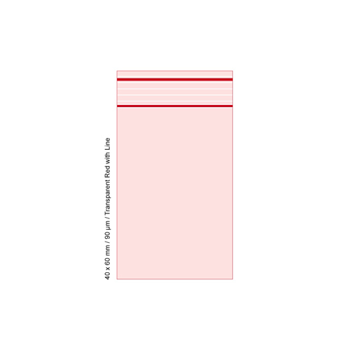 [TLD469RD] Poly Bag 4 X 6 Cm, 90 My, PU 500, Transparent Red