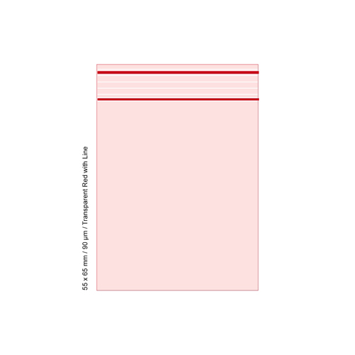 [TLD569RD] Polybeutel 5,5 x 6,5cm, 90my, VE500, Transp. Rot