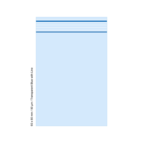 Poly Bag 6 X 8 Cm, 90 My, PU 500, Transparent Blue