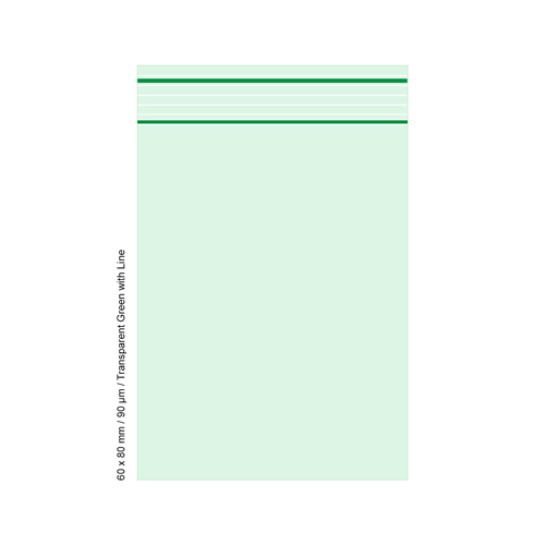 Poly Bag 6 X 8 Cm, 90 My, PU 500, Transparent Green